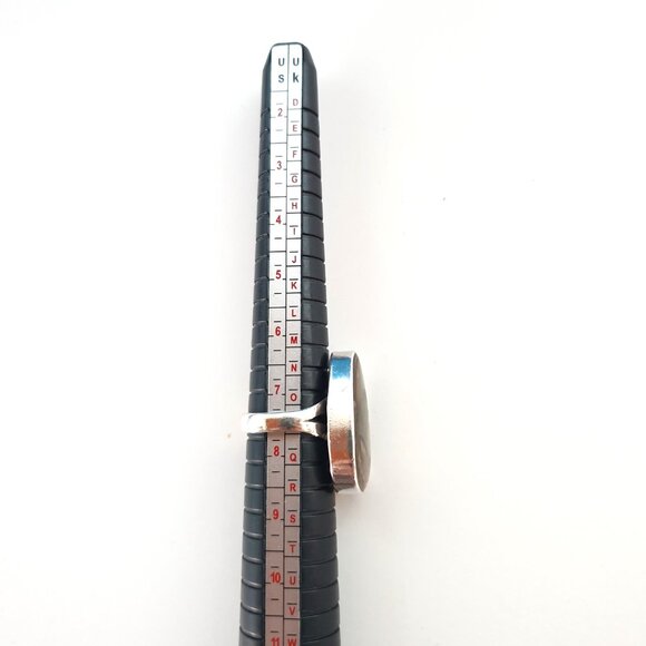 Bold Vintage Natural Blackfoot Rainbow Abalone Sterling Silver Statement Ring - Picture 14 of 14